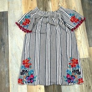 THML embroidered fringe dress